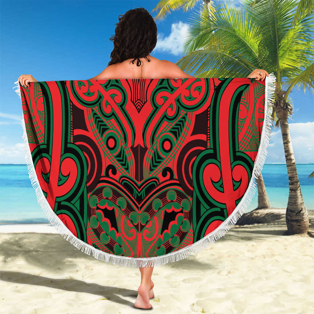 Aotearoa Iwi Tuhoe Beach Blanket Maori Kowhaiwhai Pattern