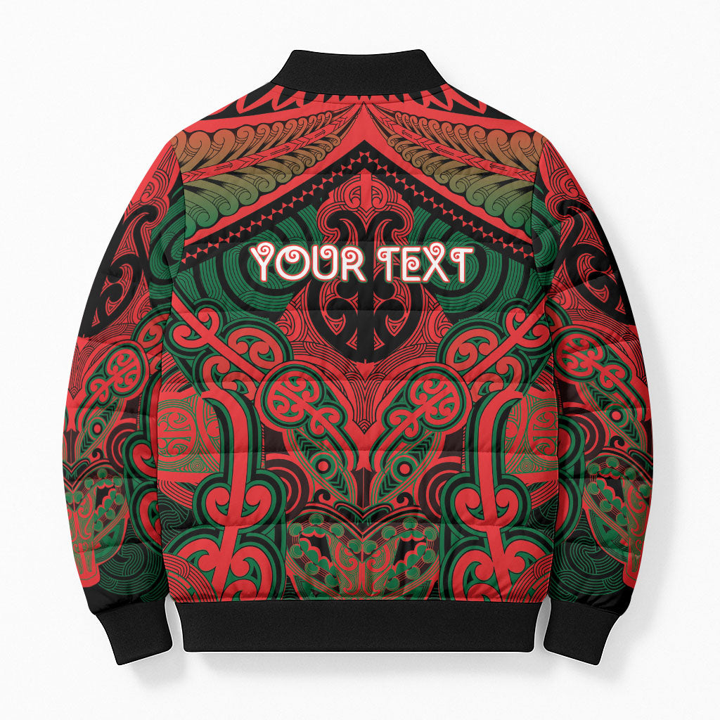 Aotearoa Iwi Tuhoe Personalised Bomber Puffer Jacket Maori Kowhaiwhai Pattern