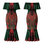 Aotearoa Iwi Tuhoe Personalised Couples Matching Mermaid Dress and Hawaiian Shirt Maori Kowhaiwhai Pattern