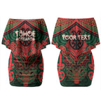 Aotearoa Iwi Tuhoe Personalised Couples Matching Off Shoulder Short Dress and Long Sleeve Button Shirt Maori Kowhaiwhai Pattern