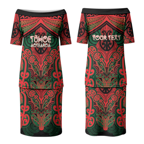 Aotearoa Iwi Tuhoe Personalised Couples Matching Puletasi and Hawaiian Shirt Maori Kowhaiwhai Pattern
