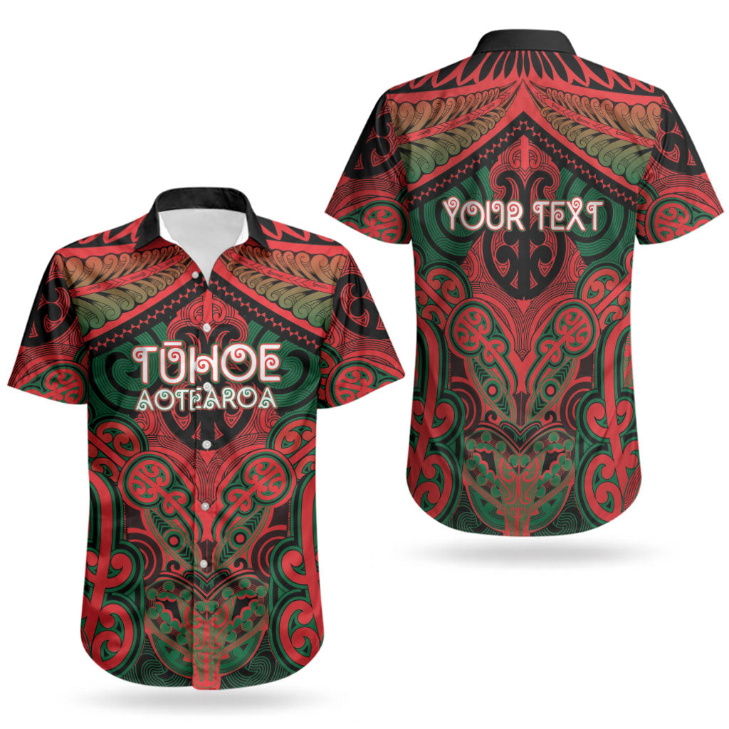 Aotearoa Iwi Tuhoe Personalised Couples Matching Short Sleeve Bodycon Dress and Hawaiian Shirt Maori Kowhaiwhai Pattern