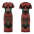 Aotearoa Iwi Tuhoe Personalised Couples Matching Short Sleeve Bodycon Dress and Hawaiian Shirt Maori Kowhaiwhai Pattern
