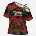 Aotearoa Iwi Tuhoe Personalised Cross Shoulder Shirt Maori Kowhaiwhai Pattern