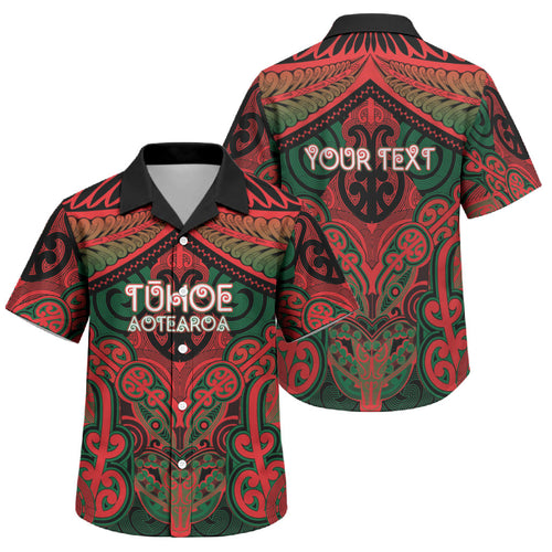 Aotearoa Iwi Tuhoe Personalised Family Matching Off Shoulder Maxi Dress and Hawaiian Shirt Maori Kowhaiwhai Pattern