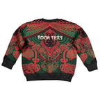 Aotearoa Iwi Tuhoe Personalised Kid Ugly Christmas Sweater Maori Kowhaiwhai Pattern