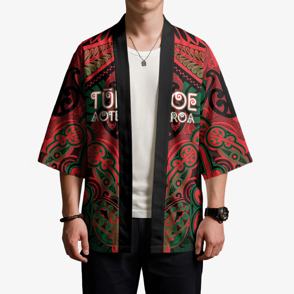 Aotearoa Iwi Tuhoe Personalised Kimono Maori Kowhaiwhai Pattern