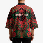 Aotearoa Iwi Tuhoe Personalised Kimono Maori Kowhaiwhai Pattern
