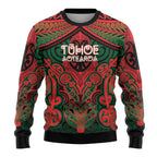 Aotearoa Iwi Tuhoe Personalised Ugly Christmas Sweater Maori Kowhaiwhai Pattern