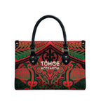 Aotearoa Iwi Tuhoe Leather Bag Maori Kowhaiwhai Pattern