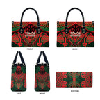 Aotearoa Iwi Tuhoe Leather Bag Maori Kowhaiwhai Pattern