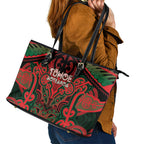 Aotearoa Iwi Tuhoe Leather Tote Bag Maori Kowhaiwhai Pattern