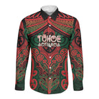 Aotearoa Iwi Tuhoe Personalised Long Sleeve Button Shirt Maori Kowhaiwhai Pattern