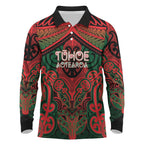 Aotearoa Iwi Tuhoe Personalised Long Sleeve Polo Shirt Maori Kowhaiwhai Pattern