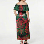 Aotearoa Iwi Tuhoe Personalised Off Shoulder Maxi Dress Maori Kowhaiwhai Pattern