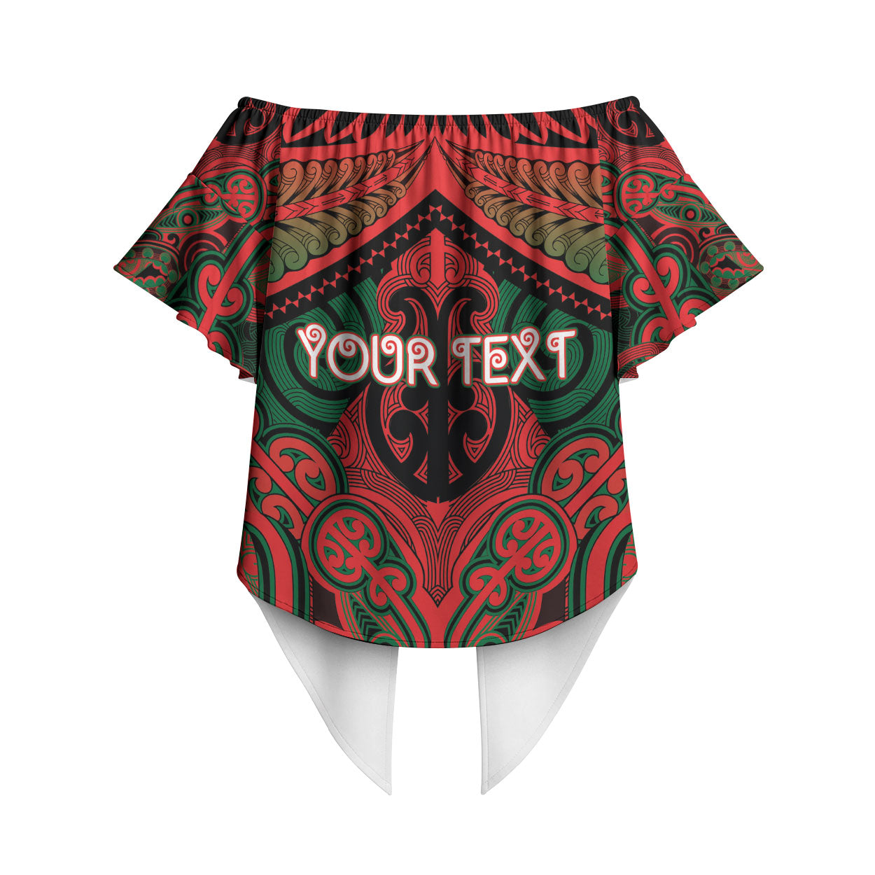 Aotearoa Iwi Tuhoe Personalised Off Shoulder Wrap Waist Top Maori Kowhaiwhai Pattern