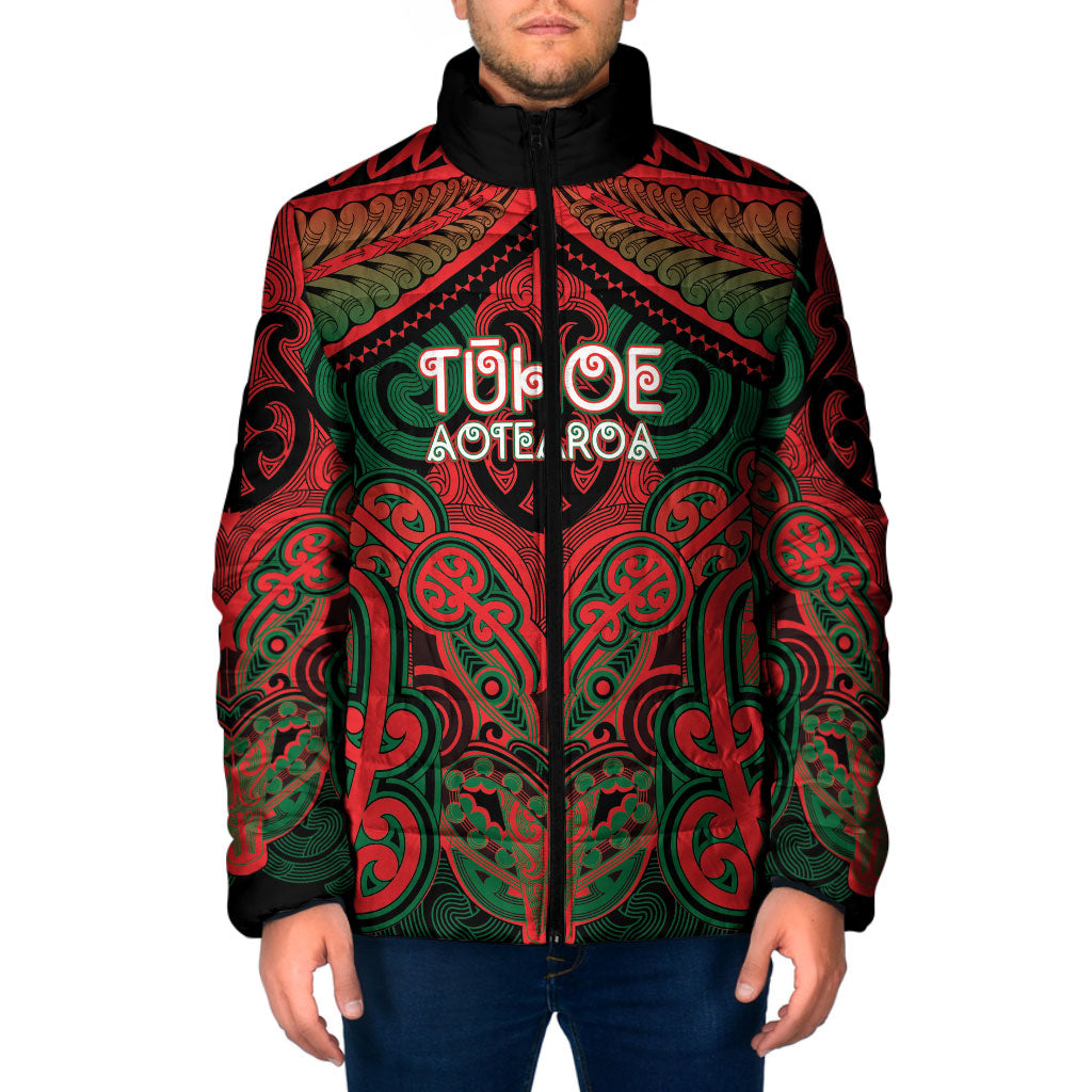 Aotearoa Iwi Tuhoe Personalised Padded Jacket Maori Kowhaiwhai Pattern