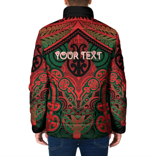 Aotearoa Iwi Tuhoe Personalised Padded Jacket Maori Kowhaiwhai Pattern