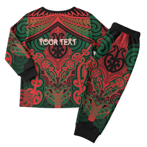 Aotearoa Iwi Tuhoe Personalised Christmas Pajama Set Maori Kowhaiwhai Pattern