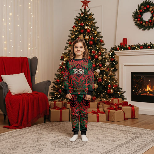 Aotearoa Iwi Tuhoe Personalised Christmas Pajama Set Maori Kowhaiwhai Pattern