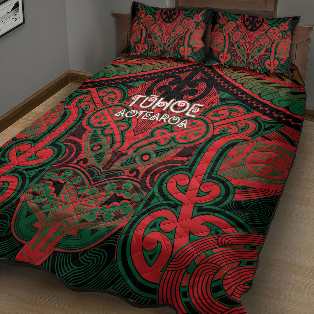 Aotearoa Iwi Tuhoe Quilt Bed Set Maori Kowhaiwhai Pattern