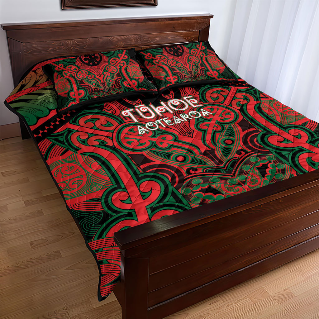 Aotearoa Iwi Tuhoe Quilt Bed Set Maori Kowhaiwhai Pattern