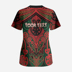 Aotearoa Iwi Tuhoe Personalised Scrub Top Maori Kowhaiwhai Pattern