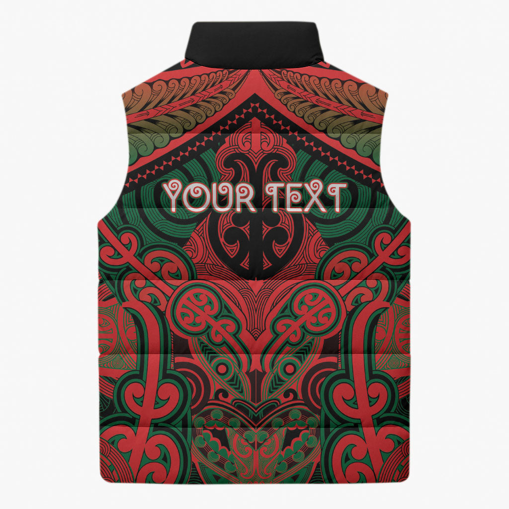 Aotearoa Iwi Tuhoe Personalised Sleeveless Puffer Jacket Maori Kowhaiwhai Pattern