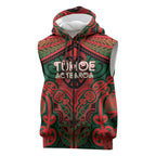 Aotearoa Iwi Tuhoe Personalised Sleeveless Zip Hoodie Maori Kowhaiwhai Pattern