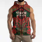 Aotearoa Iwi Tuhoe Personalised Sleeveless Zip Hoodie Maori Kowhaiwhai Pattern