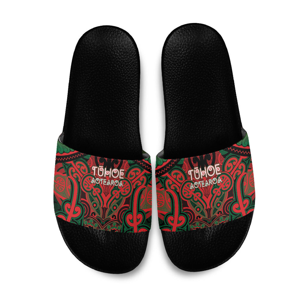Aotearoa Iwi Tuhoe Slide Sandals Maori Kowhaiwhai Pattern