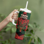 Aotearoa Iwi Tuhoe Personalised Tumbler With Handle Maori Kowhaiwhai Pattern