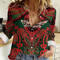 Aotearoa Iwi Tuhoe Personalised Women Casual Shirt Maori Kowhaiwhai Pattern