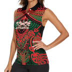 Aotearoa Iwi Tuhoe Personalised Women Sleeveless Polo Shirt Maori Kowhaiwhai Pattern