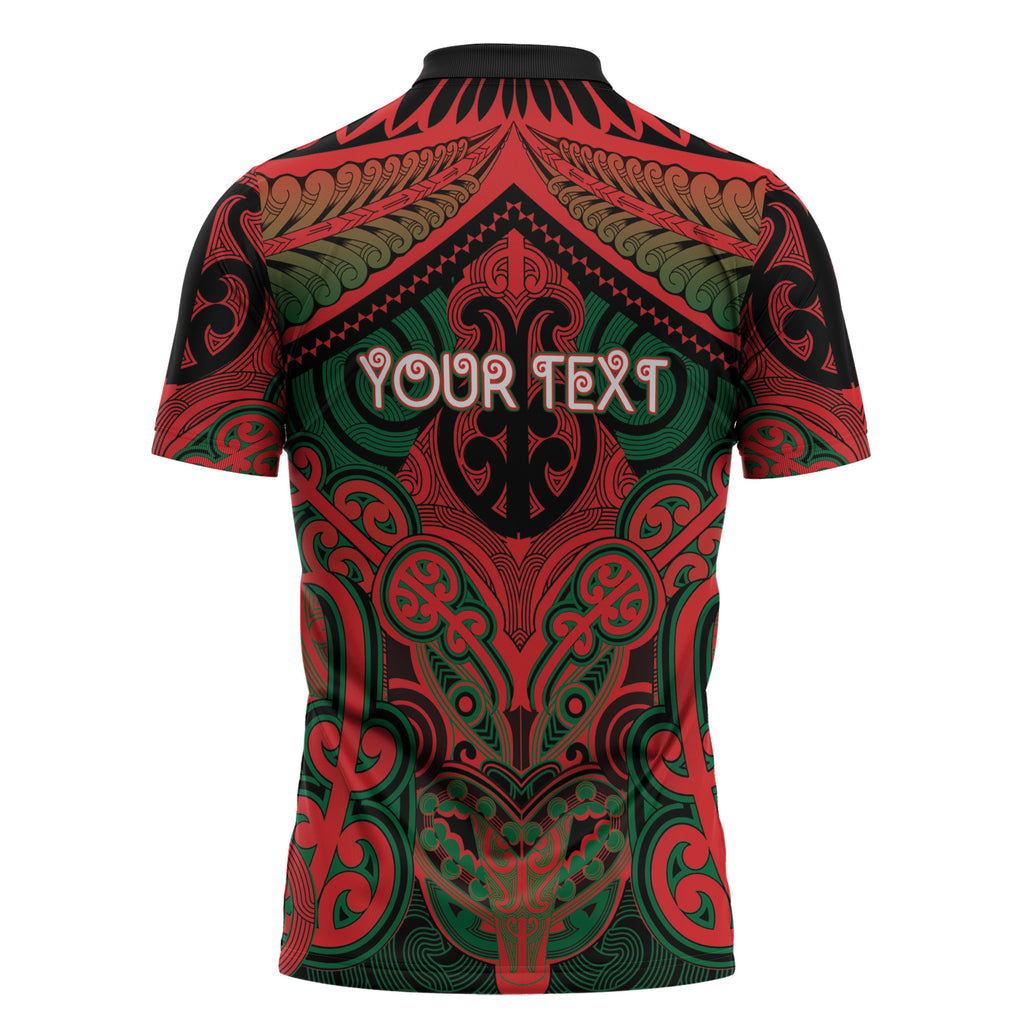 Aotearoa Iwi Tuhoe Personalised Zipper Polo Shirt Maori Kowhaiwhai Pattern