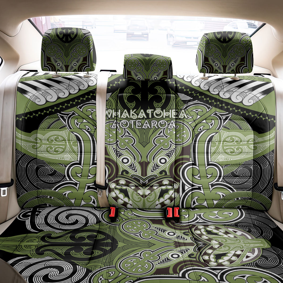 Aotearoa Iwi Whakatohea Back Car Seat Cover Maori Kowhaiwhai Pattern