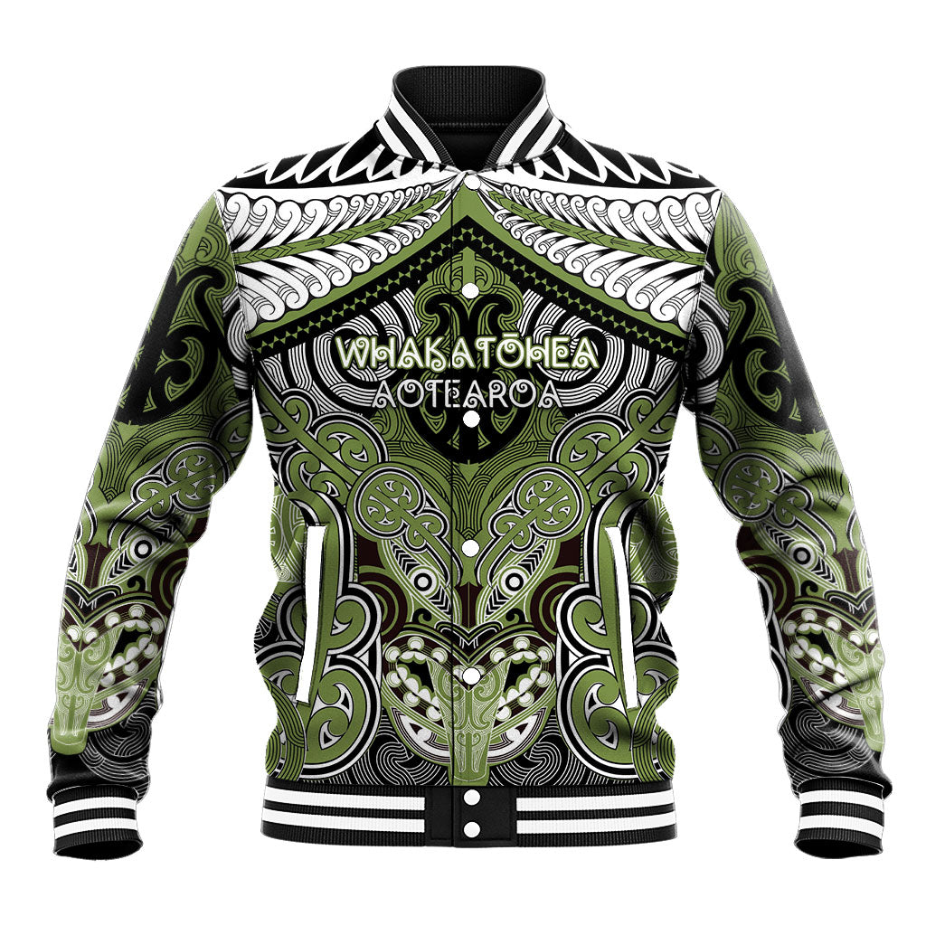 Aotearoa Iwi Whakatohea Personalised Baseball Jacket Maori Kowhaiwhai Pattern
