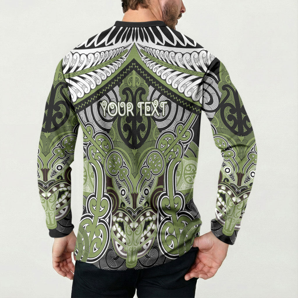 Aotearoa Iwi Whakatohea Personalised Button Sweatshirt Maori Kowhaiwhai Pattern