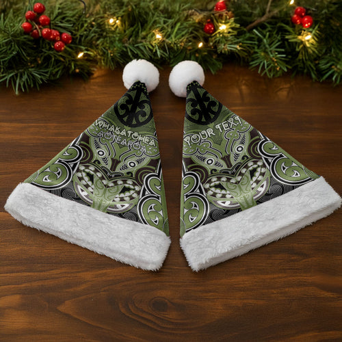 Aotearoa Iwi Whakatohea Personalised Christmas Santa Hat Maori Kowhaiwhai Pattern