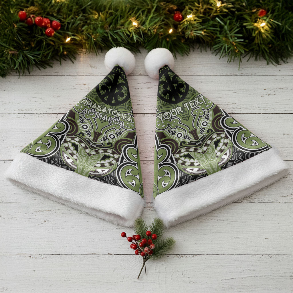 Aotearoa Iwi Whakatohea Personalised Christmas Santa Hat Maori Kowhaiwhai Pattern