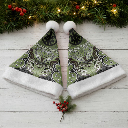 Aotearoa Iwi Whakatohea Personalised Christmas Santa Hat Maori Kowhaiwhai Pattern