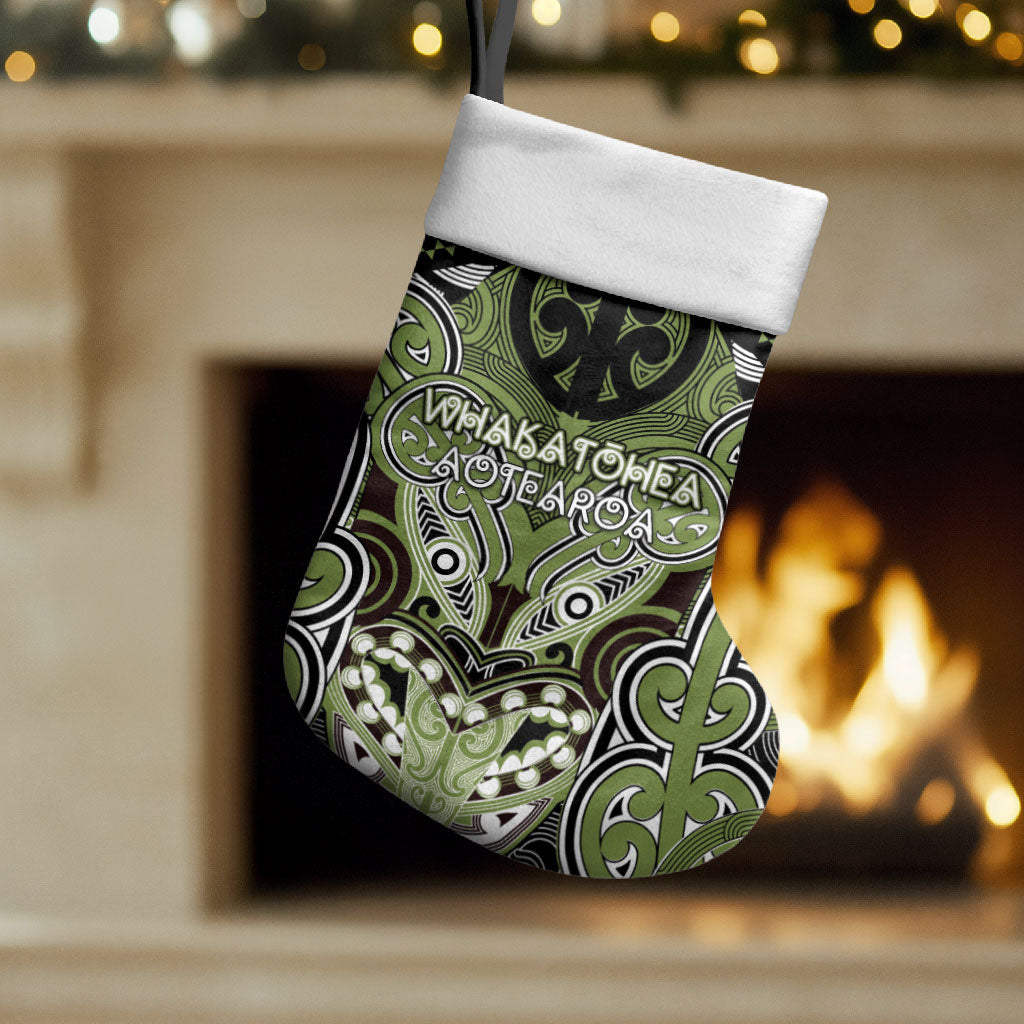 Aotearoa Iwi Whakatohea Personalised Christmas Stocking Maori Kowhaiwhai Pattern