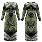 Aotearoa Iwi Whakatohea Personalised Couples Matching Long Sleeve Bodycon Dress and Hawaiian Shirt Maori Kowhaiwhai Pattern