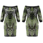 Aotearoa Iwi Whakatohea Personalised Couples Matching Off The Shoulder Long Sleeve Dress and Long Sleeve Button Shirt Maori Kowhaiwhai Pattern