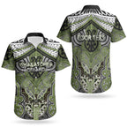Aotearoa Iwi Whakatohea Personalised Couples Matching Puletasi and Hawaiian Shirt Maori Kowhaiwhai Pattern
