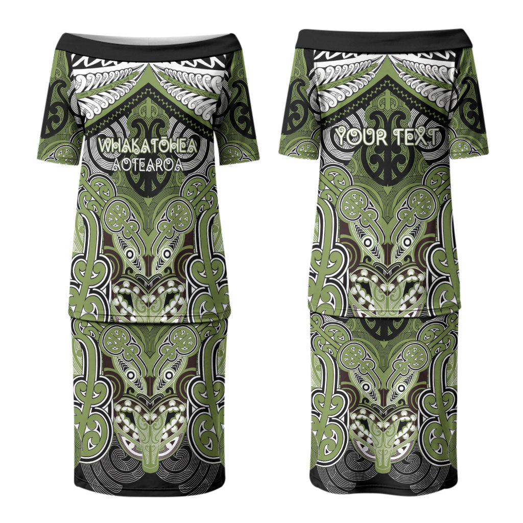Aotearoa Iwi Whakatohea Personalised Couples Matching Puletasi and Hawaiian Shirt Maori Kowhaiwhai Pattern