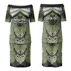 Aotearoa Iwi Whakatohea Personalised Couples Matching Puletasi and Hawaiian Shirt Maori Kowhaiwhai Pattern