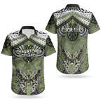 Aotearoa Iwi Whakatohea Personalised Couples Matching Short Sleeve Bodycon Dress and Hawaiian Shirt Maori Kowhaiwhai Pattern