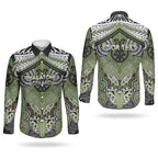 Aotearoa Iwi Whakatohea Personalised Couples Matching Short Sleeve Bodycon Dress and Long Sleeve Button Shirt Maori Kowhaiwhai Pattern