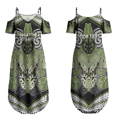 Aotearoa Iwi Whakatohea Personalised Couples Matching Summer Maxi Dress and Hawaiian Shirt Maori Kowhaiwhai Pattern